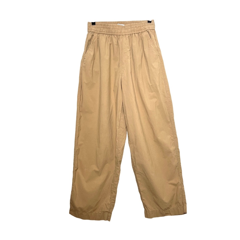 Madewell‎ Pull-On Wide-Leg Poplin Pants in Khaki Women's Size Small - Picture 2 of 9